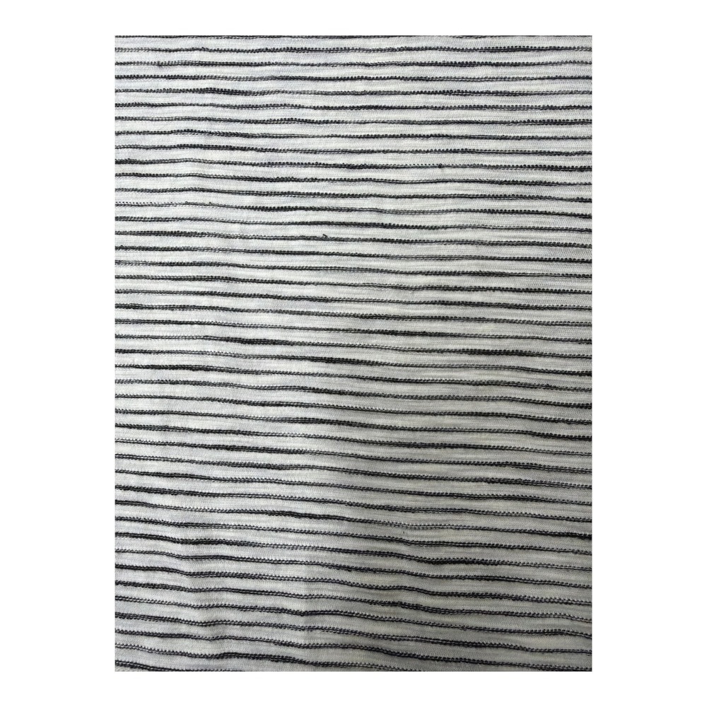 Old Navy White Black Stripe Short Sleeve Crew Neck Top Womens Size L - Picture 2 of 5